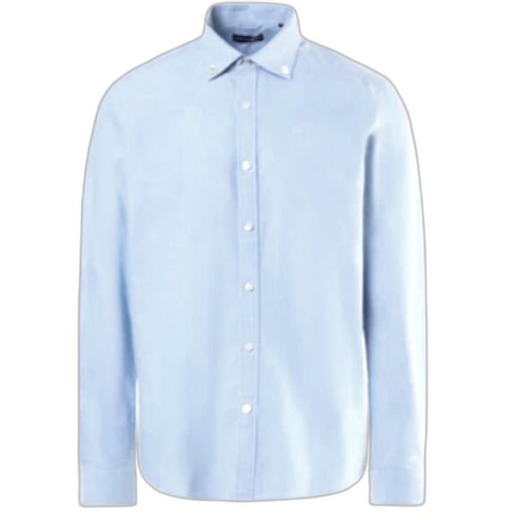 SpringField Linen Cotton Blend Light Blue Long Sleeve Button Down Collar Shirt S - Picture 1 of 10